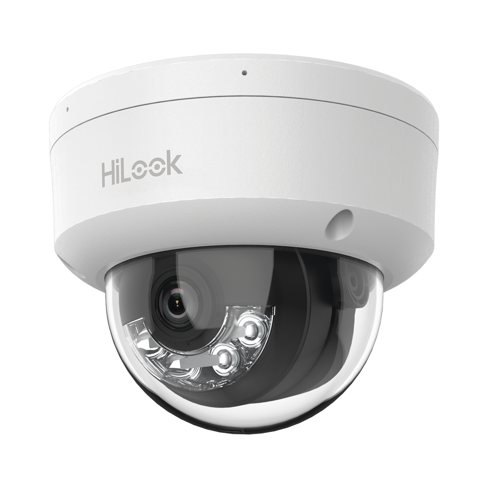 [Dual Light] Domo IP de 2 Megapixel (1080p) / Lente 2.8 mm / 20 mts IR + 15 mts Luz Blanca / Micrófono Integrado / ACUSENSE Lite / Uso en interior / PoE / dWDR / H.265+ / ONVIF