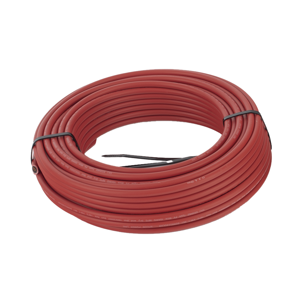 Kit de 2 rollos de 50 metros de cable fotovoltaico de cobre, rojo y negro, calibre 10 AWG (6mm²), Tipo PV, 1000/2000 V y 120°C. - Imagen 6