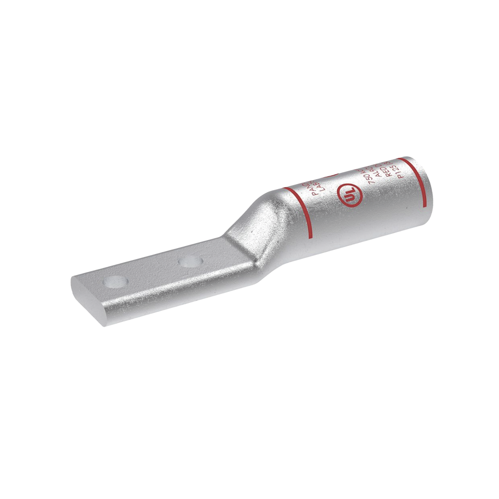 Zapata de compresión Aluminio LAB750-12-24R para cal. 750 Kcmil, Doble barreno para tornillo prisionero de 1/2, Espaciado de orificio 44.45mm, 1 Pz