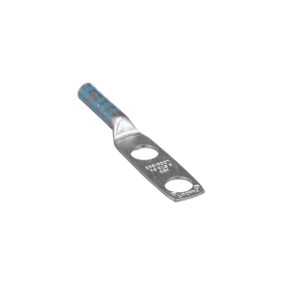 Zapata de compresión LCC6-38D-L para cal. 6 Awg, Doble barreno para tornillo prisionero de 3/8, Espaciado de orificio 25.4mm, 1 Pz