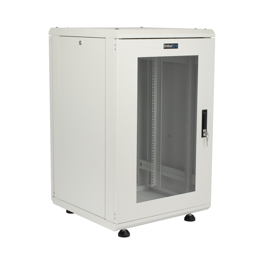 Gabinete Rackeable / 18 Unidades / 19 Pulgadas / Puerta de Cristal / Capacidad de Carga 750 Kg / Dimensiones 600x605x930 mm (23.6x23.8x36.6 in) - Imagen 5
