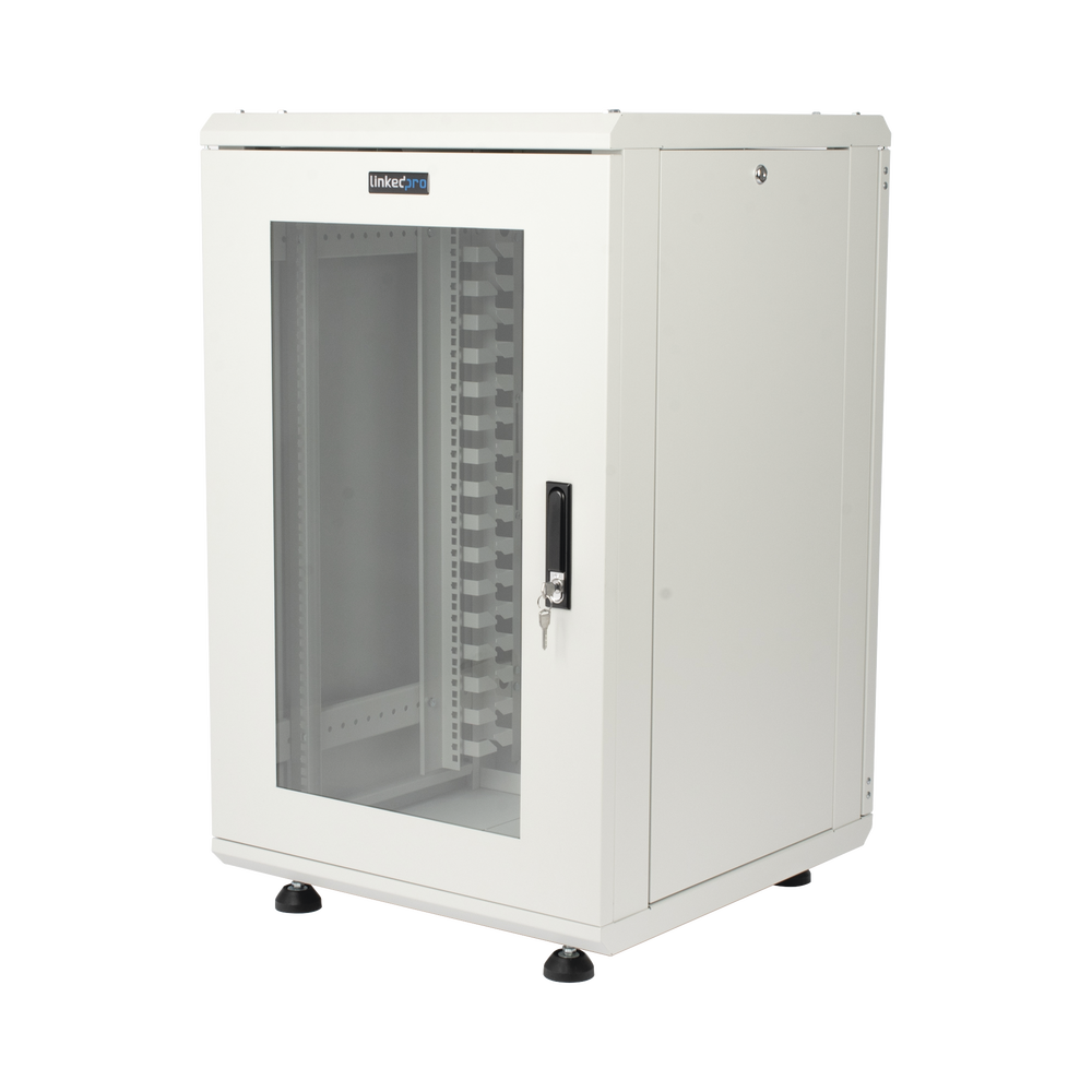 Gabinete Rackeable / 18 Unidades / 19 Pulgadas / Puerta de Cristal / Capacidad de Carga 750 Kg / Dimensiones 600x605x930 mm (23.6x23.8x36.6 in) - Imagen 6