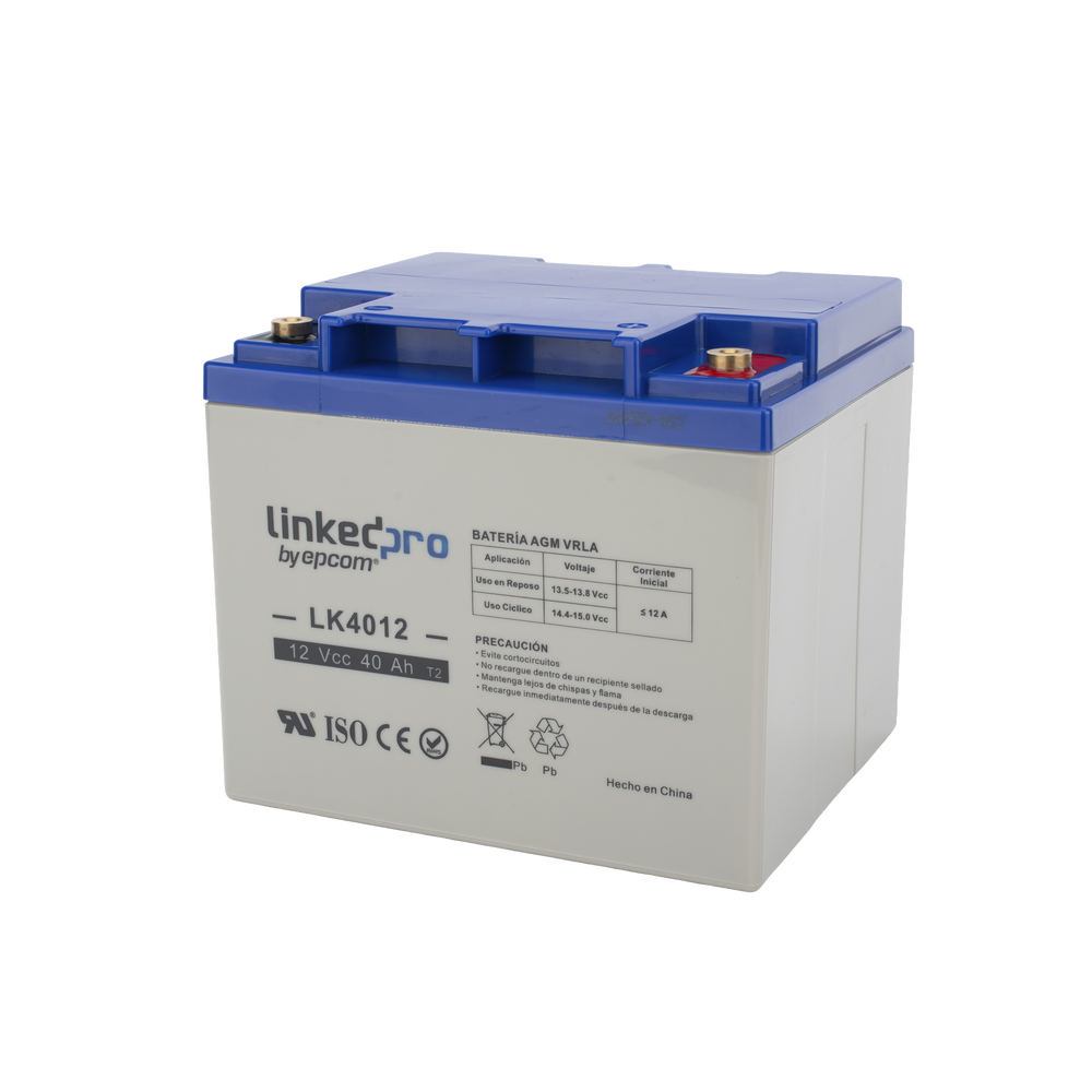 Batería de respaldo 12 V | 40 Ah | AGM | Especial para Seguridad Electrónica | UPS | Sistemas de Emergencia | Certificada UL | Vida útil 5 años | Terminales T2