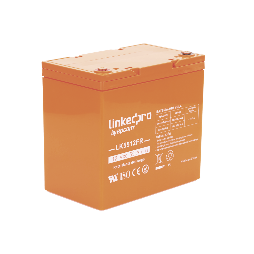 Batería de respaldo 12 V | 55 Ah | AGM | Certificada UL94-V0 Retardante a la Flama | Especial para Seguridad Electrónica | UPS | Sistemas de emergencia | Vida útil 5 años | Terminales T2 - Imagen 6