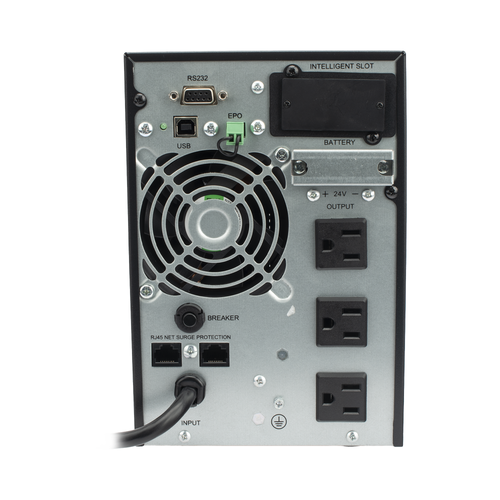 UPS 1000VA/900W Online Doble Conversión /Pantalla LCD / 3 tomas 5-15R / Regulación de Voltaje / Protección RJ45 - Imagen 3
