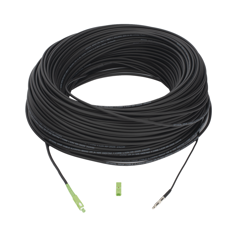 Rollo de Fibra Óptica Drop Redonda G657A2 Monomodo Simplex de 200 Metros con Conectores SC/APC-SC/APC para Instalaciones Aéreas, Subterráneas o a la Intemperie - Imagen 4