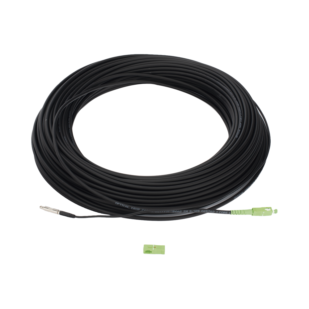 Rollo de Fibra Óptica Drop Redonda G657A2 Monomodo Simplex de 50 Metros (164 Pies) con Conectores SC/APC-SC/APC para Instalaciones Aéreas, Subterráneas o a la Intemperie - Imagen 4