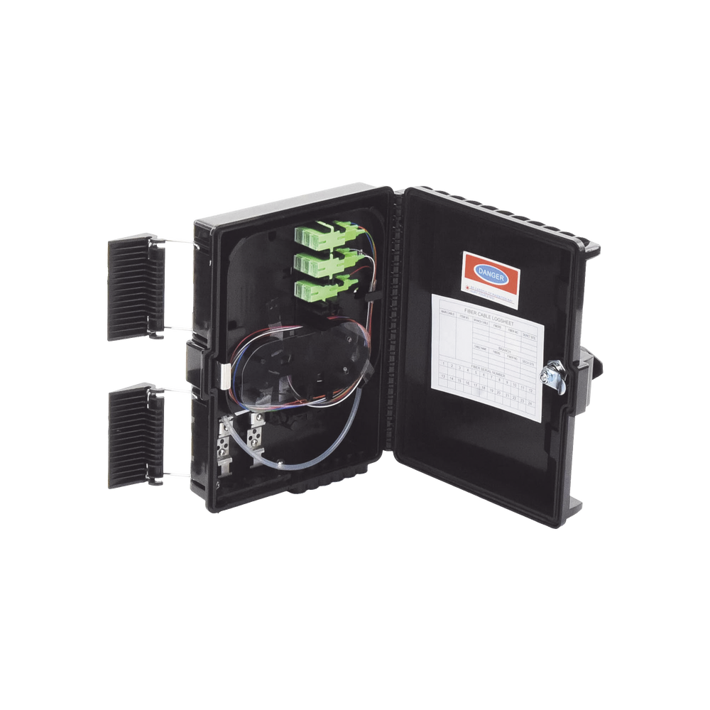 Cierre de Empalme para 24 Fusiones de Fibra Óptica, Interior/Exterior, con 8 Acopladores SC/APC y Splitter 1x8 SC/APC Incluido, IP65