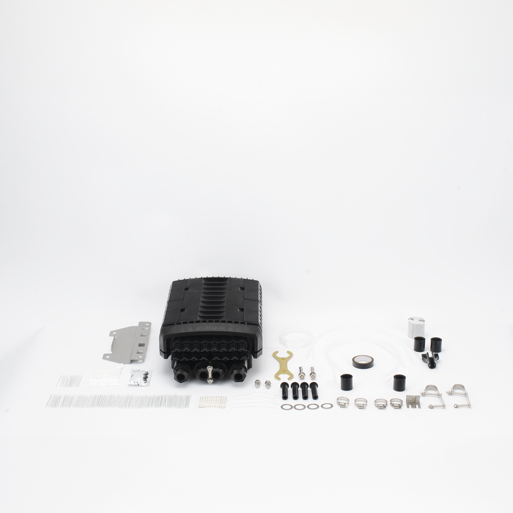 Caja de Distribución de Fibra Óptica para 24 Empalmes con 16 Acopladores SC/APC. Enterrado Directo, IP68, Splitter 1x8 Incluido con Conectores SC/APC - Imagen 3