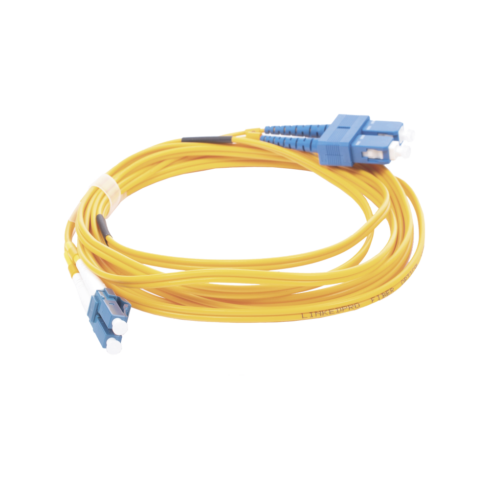 Jumper de Fibra Óptica Monomodo 9/125 LC/UPC-SC/UPC, PVC, 2.0 mm, Dúplex, Amarillo, 3 Metros (9.84 Pies) - Imagen 3