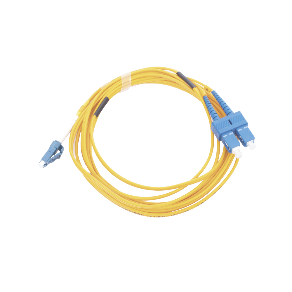 Jumper de Fibra Óptica Monomodo 9/125 LC/UPC-SC/UPC, PVC, 2.0 mm, Dúplex, Amarillo, 3 Metros (9.84 Pies)