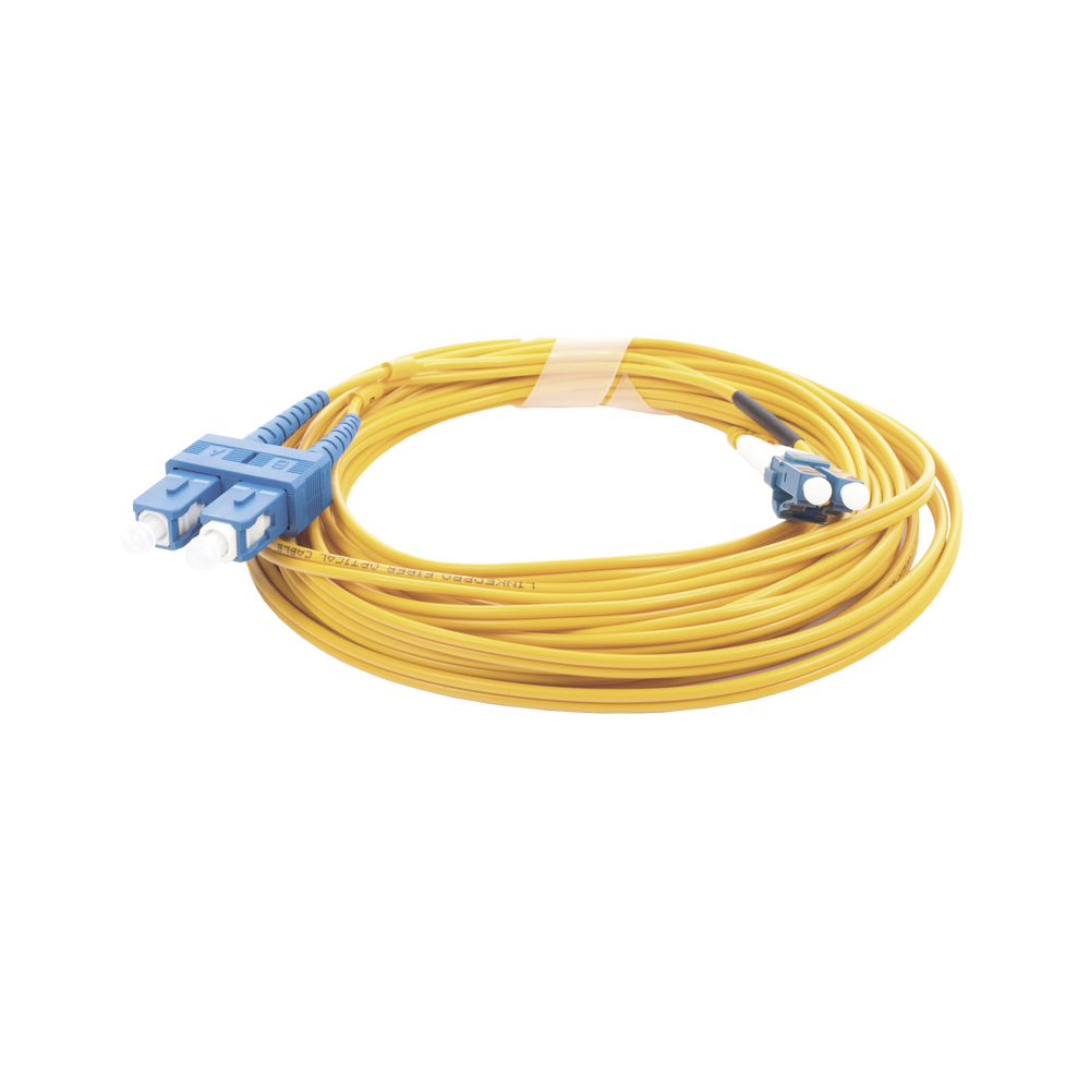 Jumper de Fibra Óptica Monomodo 9/125 LC/UPC-SC/UPC, PVC, 2.0 mm, Dúplex, Amarillo, 5 Metros (16.40 Pies) - Imagen 3