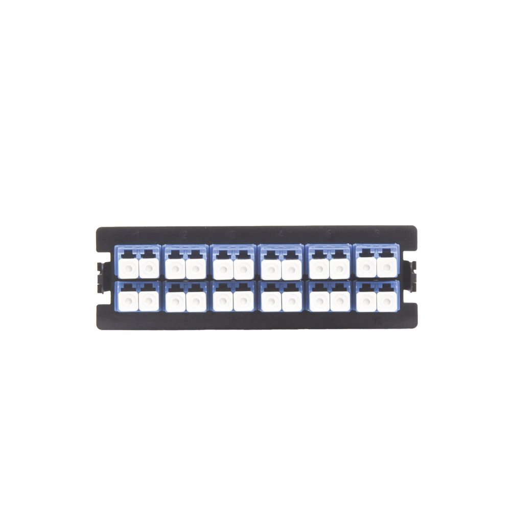 Placa Acopladora para Distribuidor de Fibra Óptica LP-ODF-8024, Incluye 12 Acopladores LC Duplex para Fibra Monomodo