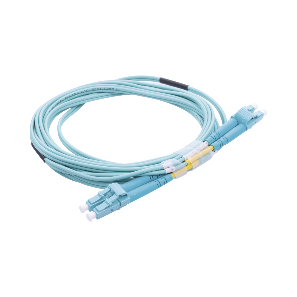 Jumper de Fibra Óptica Multimodo OM3 50/125 LC-LC OFNR (Riser), 2.0 mm, Dúplex, Aqua, 3 Metros (9.84 Pies) - Imagen 3