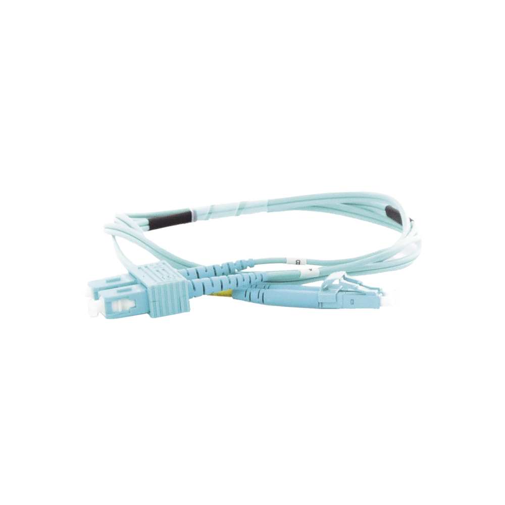 Jumper de Fibra Óptica Multimodo OM3 50/125 LC-SC OFNR (Riser), 2.0 mm, Dúplex, Aqua, 1 metro (3.28 pies) - Imagen 2