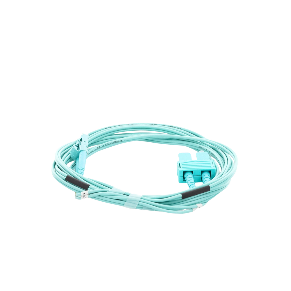 Jumper de Fibra Óptica Multimodo OM3 50/125 LC-SC OFNR (Riser), 2.0 mm, Dúplex, Aqua, 3 metros (9.84 pies) - Imagen 2