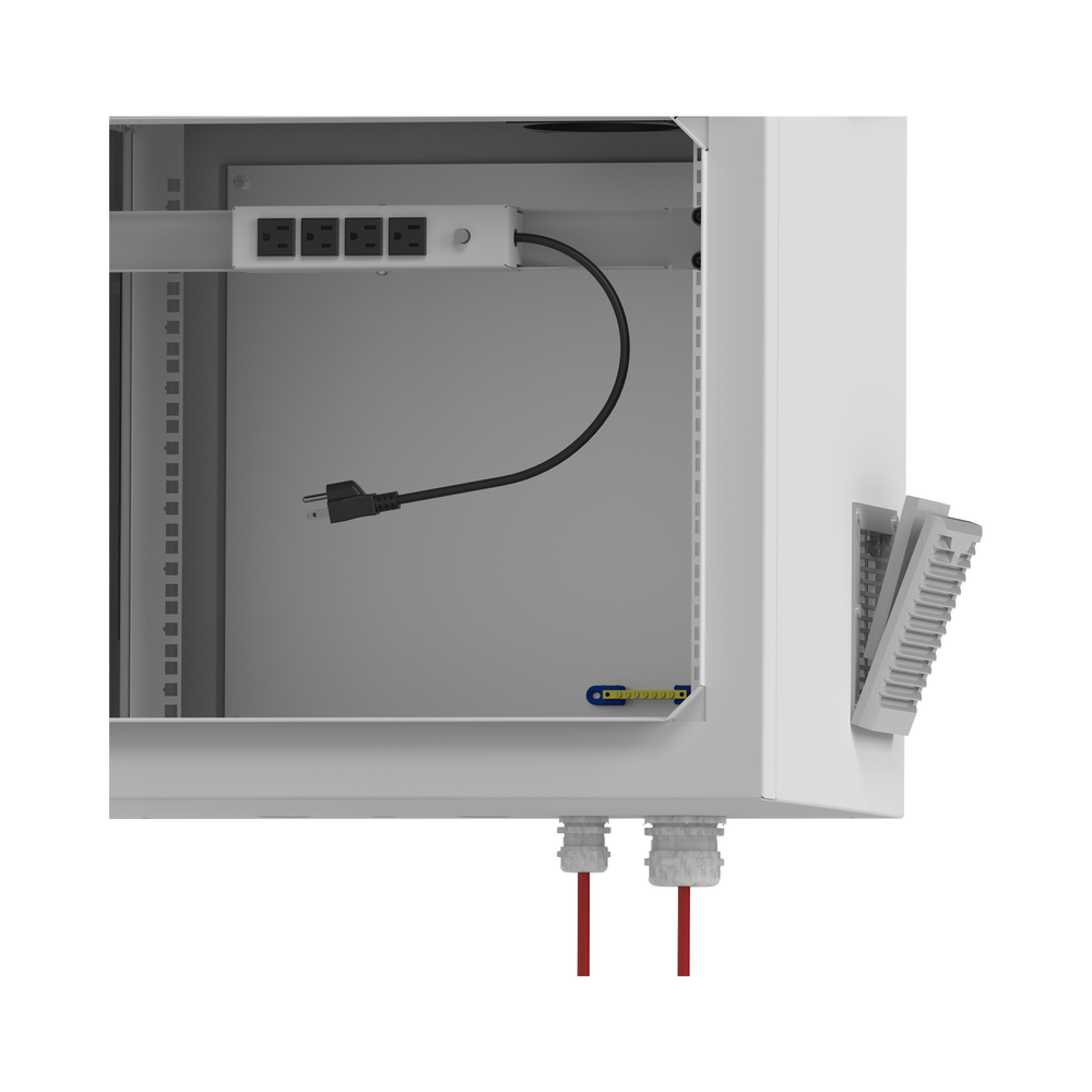 Gabinete de Exterior con Rack de 19" de 9UR con Ventiladores y Termostato, Se envía el Gabinete armado, (Montaje a poste o torre se vende por separado). - Imagen 5