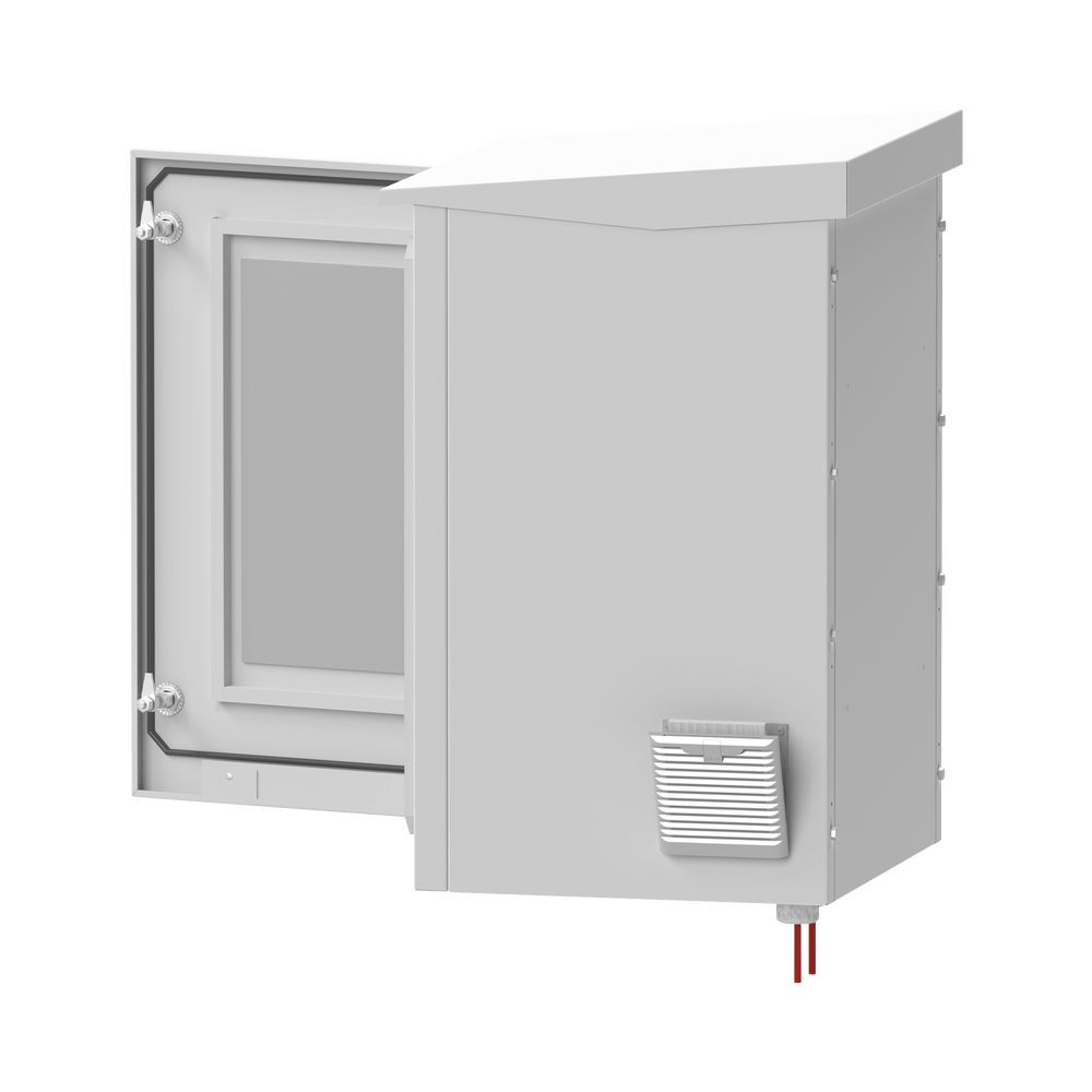 Gabinete de Exterior con Rack de 19" de 16U con Ventiladores y Termostato, Se envía el Gabinete Armado. (Montaje a poste o torre se vende por separado). - Imagen 3