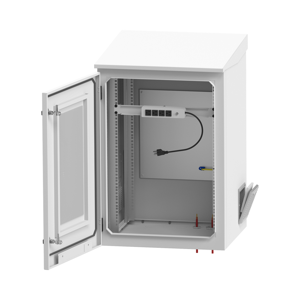 Gabinete de Exterior con Rack de 19" de 24U con Ventiladores y Termostato, Se envía el Gabinete Armado (Montaje a poste o torre se vende por separado). - Imagen 3