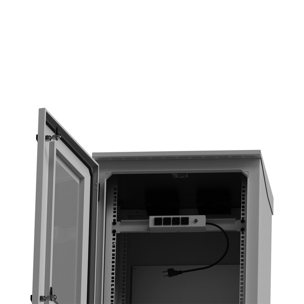 Gabinete de Exterior con Rack de 19" de 24U con Ventiladores y Termostato, Se envía el Gabinete Armado (Montaje a poste o torre se vende por separado). - Imagen 6