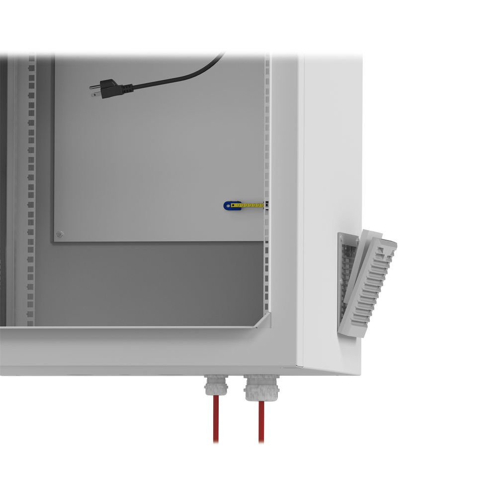 Gabinete de Exterior con Rack de 19" de 24U con Ventiladores y Termostato, Se envía el Gabinete Armado (Montaje a poste o torre se vende por separado). - Imagen 7