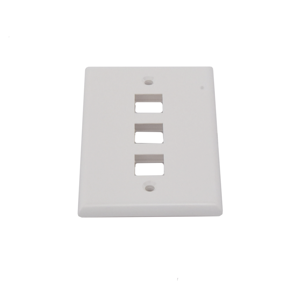 Placa de Pared de 3 Puertos, Keystone, Color Blanco - Imagen 4