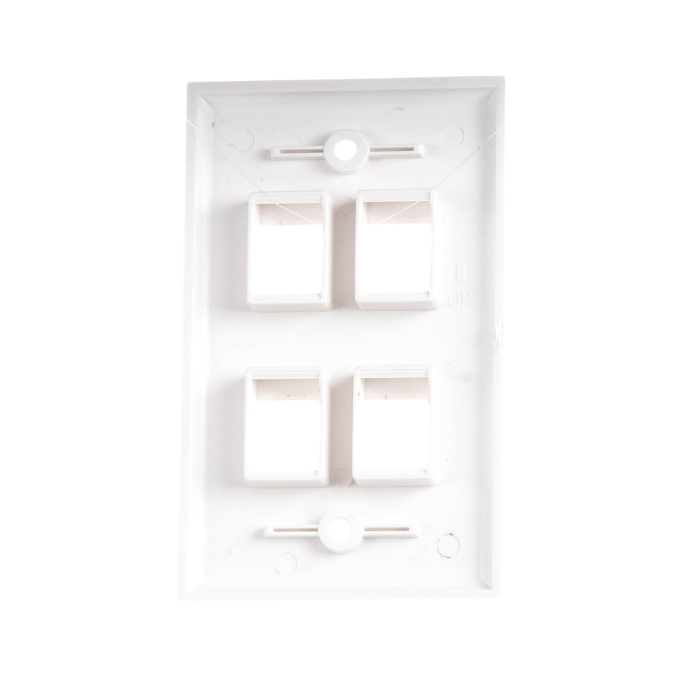 Placa de Pared de 4 Puertos, Keystone, Color Blanco - Imagen 3
