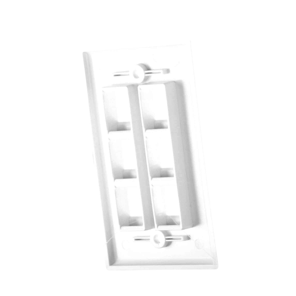 Placa de Pared de 6 Puertos, Keystone, Color Blanco - Imagen 3