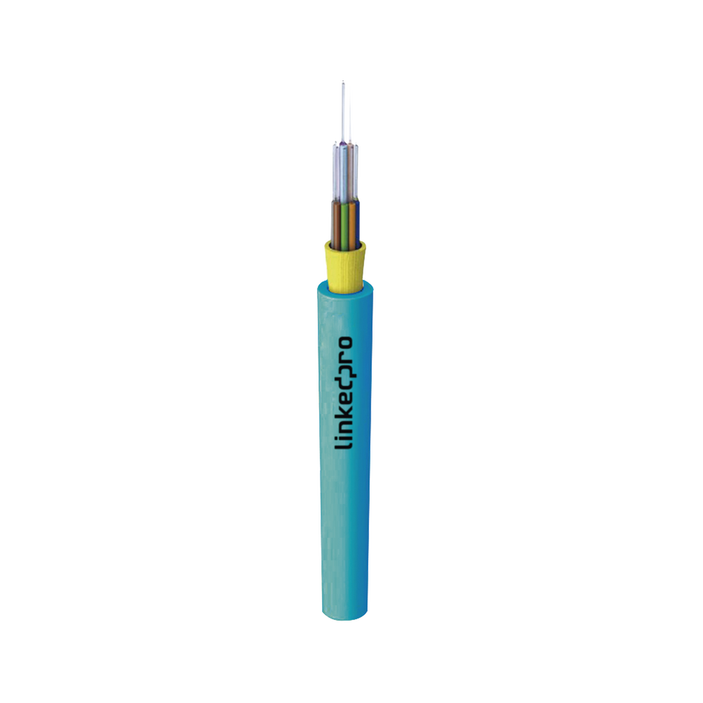 Cable de Fibra Óptica Multimodo OM4 50/125, 6 Hilos, para Interior, Tight Buffer 900µm, OFNR Riser, Dieléctrica, Precio Por Metro, (Hasta 2000 Metros en un Solo Tramo de Cable)