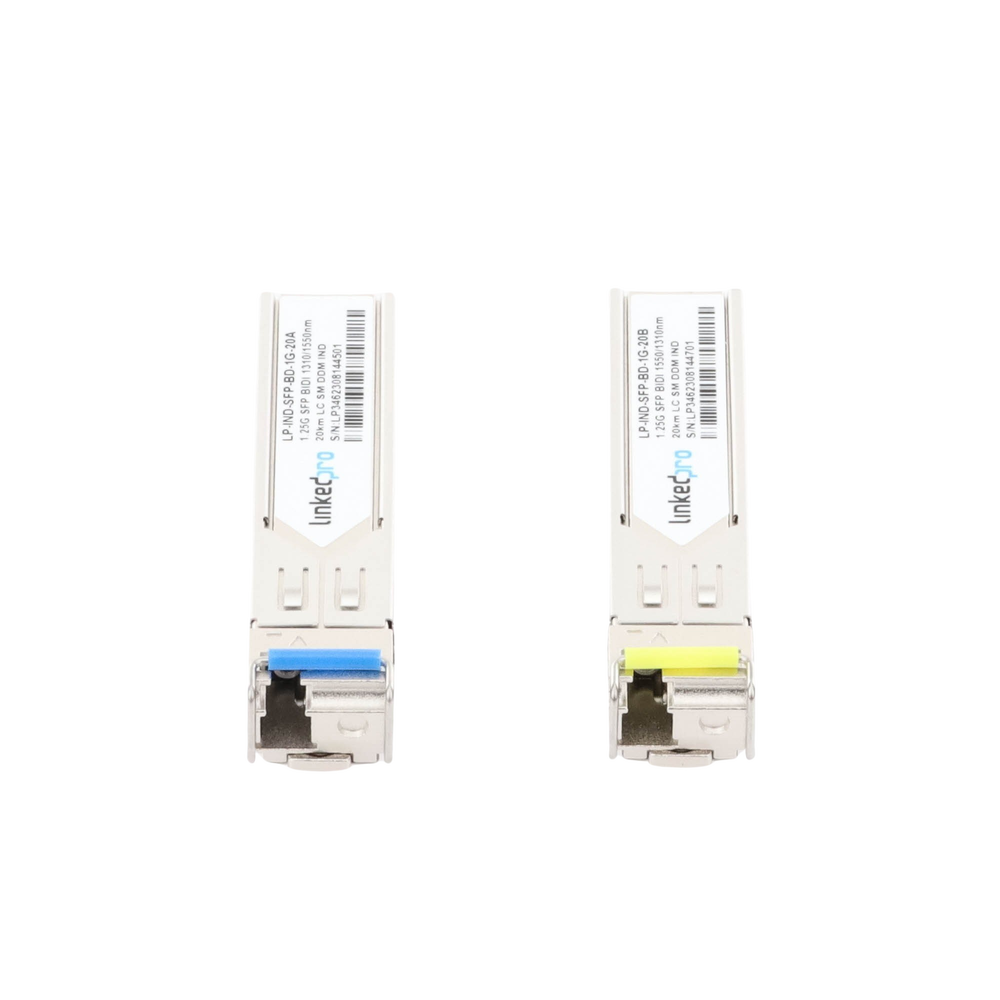 Transceptores Ópticos Industriales Bidireccionales SFP (Mini-Gbic) / Monomodo 1310 & 1550 nm / 1.25 Gbps / 1000BASE-BX / Conector LC/UPC Simplex / DDM / Hasta 20 km / 2 Piezas - Imagen 3
