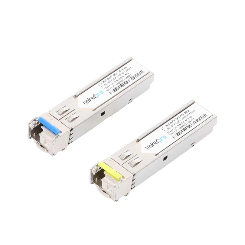Transceptores Ópticos Industriales Bidireccionales SFP (Mini-Gbic) / Monomodo 1310 & 1550 nm / 1.25 Gbps / 1000BASE-BX / Conector LC/UPC Simplex / DDM / Hasta 20 km / 2 Piezas - Imagen 4