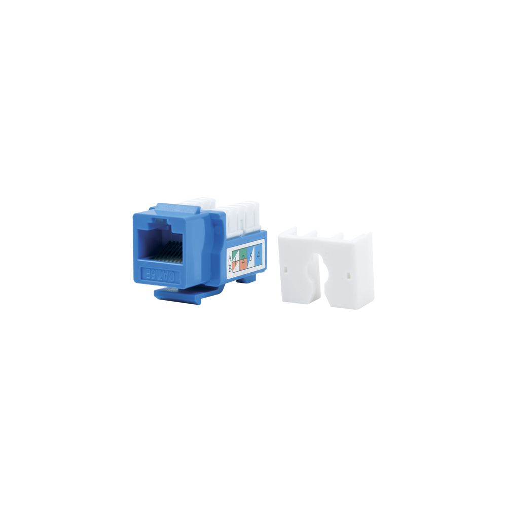 Módulo Jack Keystone Cat5e con Terminación 110 (Punchdown) para Faceplate - Color Azul