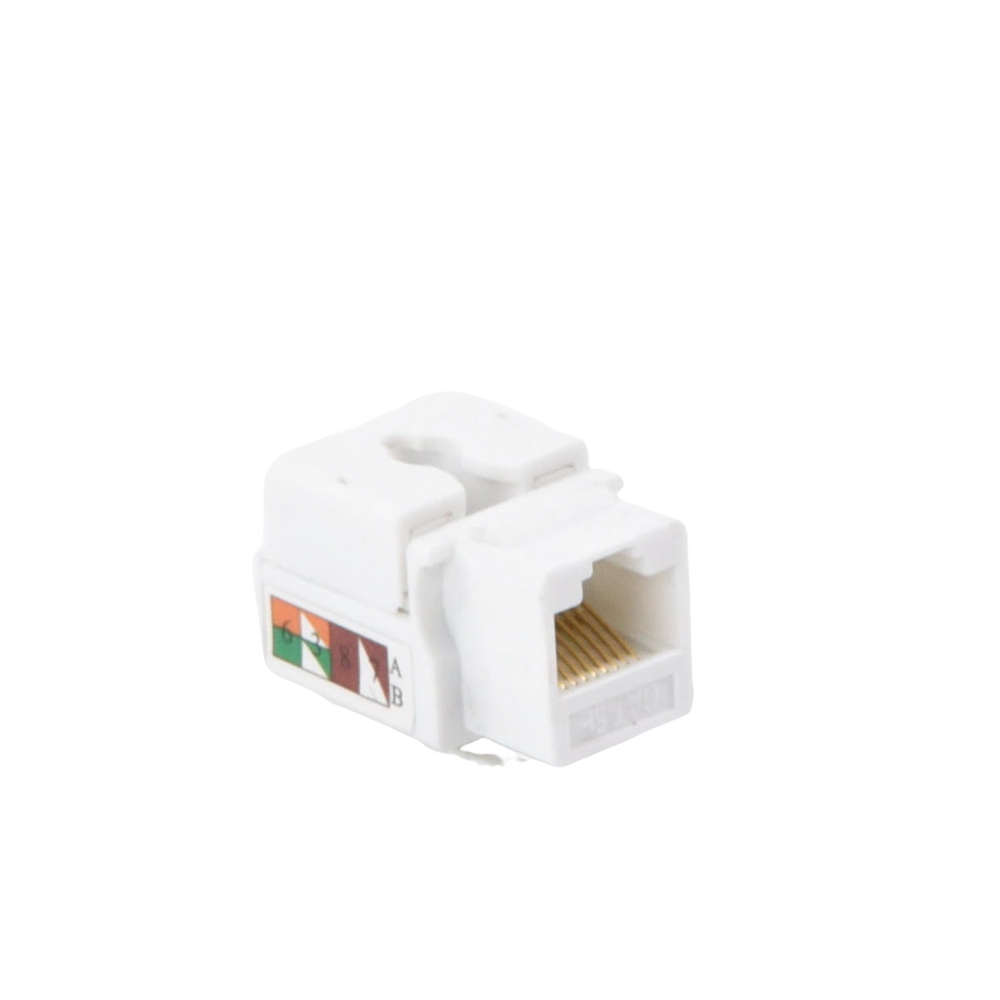 Módulo Jack Keystone Cat5e con Terminación 110 (Punchdown) para Faceplate - Color Blanco - Imagen 2