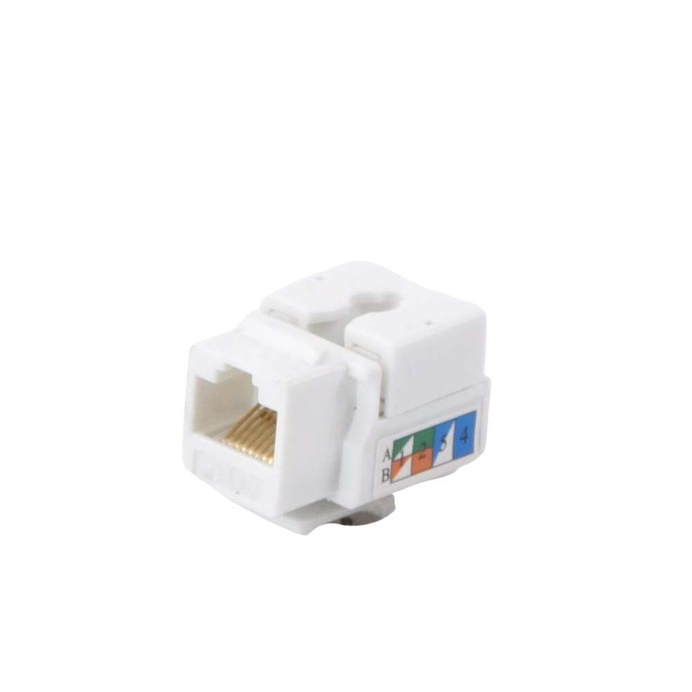 Módulo Jack Keystone Cat5e con Terminación 110 (Punchdown) para Faceplate - Color Blanco - Imagen 4