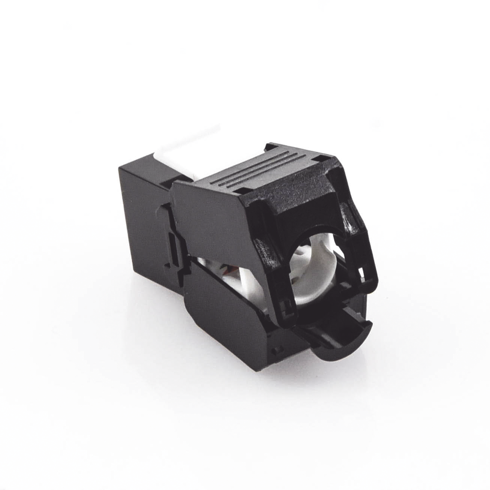 Módulo Jack Keystone Cat5e (Toolless), con Terminación en Ángulo 180 - Color Negro, Compatible con Faceplate y Patchpanel Linkedpro - Imagen 2