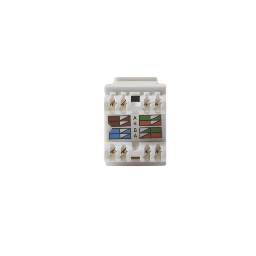 Módulo Jack Keystone Cat6 con Terminación 110 (Punchdown) Ángulo 180 - Color Blanco - Imagen 3