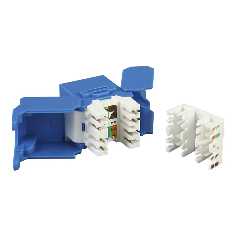 Módulo Jack Keystone Cat6A (Toolless), con Terminación en Ángulo 180 - Color Azul, Compatible con Faceplate y Patchpanel Linkedpro - Imagen 2
