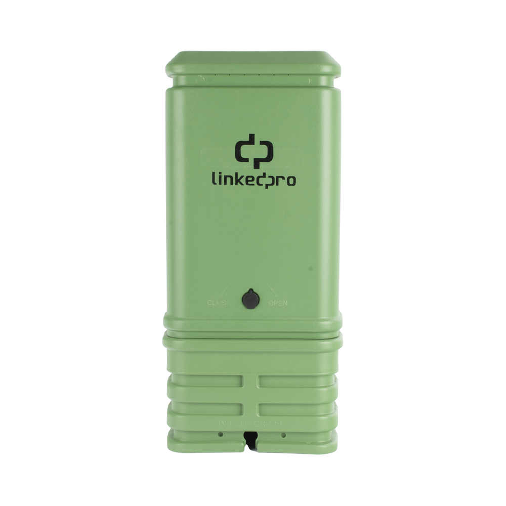 Pedestal para Cajas de Empalme de Fibra Óptica Tipo Cubo Color Verde con Bracket Estándar (No Incluye Caja de Empalme)