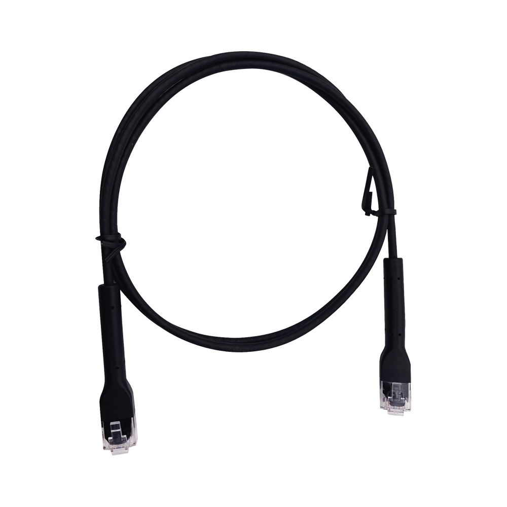 Mini Patch Cord Cat6 Ultra Slim 3 Metros (9.84 Pies) Negro Ahorra Espacio sin Organizadores, con Bota Flexible