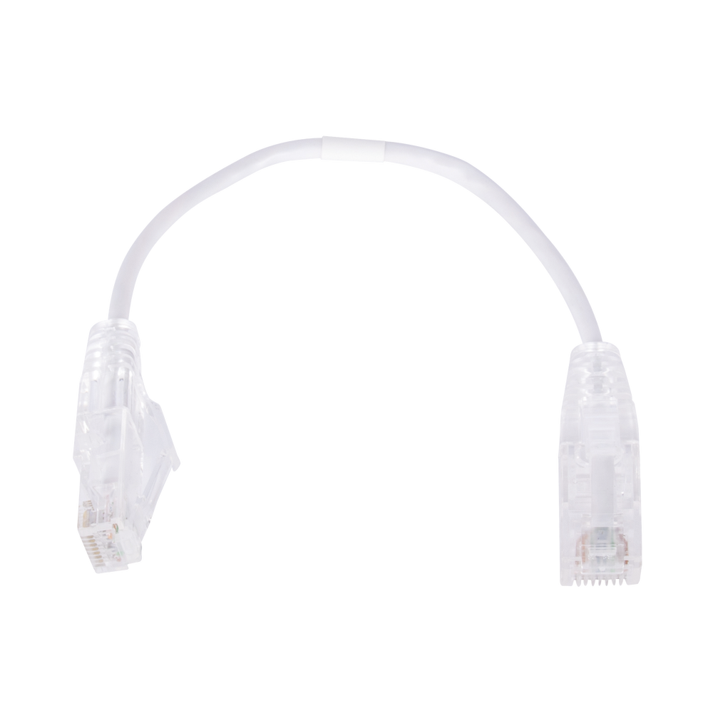 Cable de Parcheo Slim UTP Cat6 - 20 cm (7.87 Pulgadas) Blanco Diámetro Reducido (28 AWG)