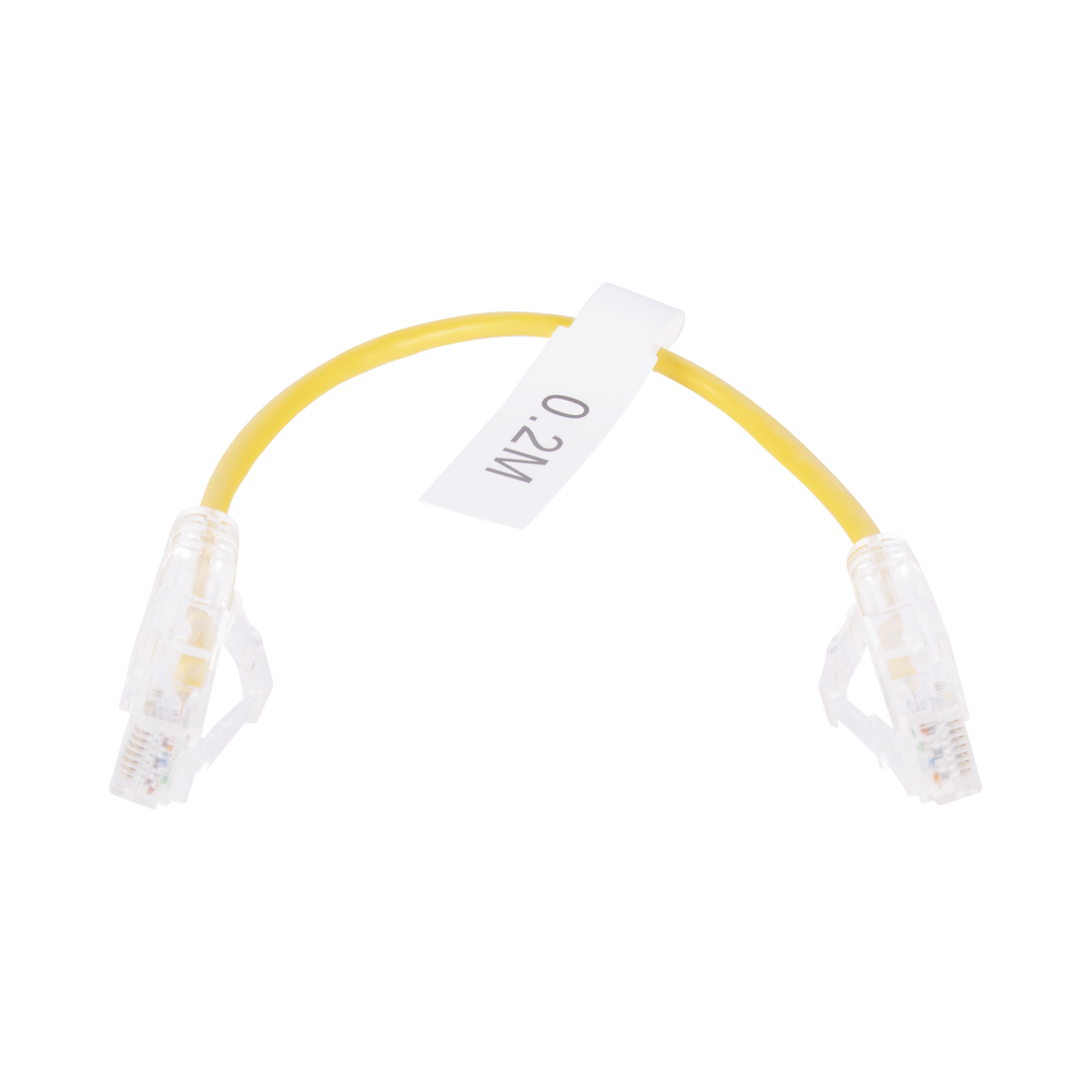 Cable de Parcheo Slim UTP Cat6 - 20 cm (7.87 Pulgadas) Amarillo Diámetro Reducido (28 AWG)