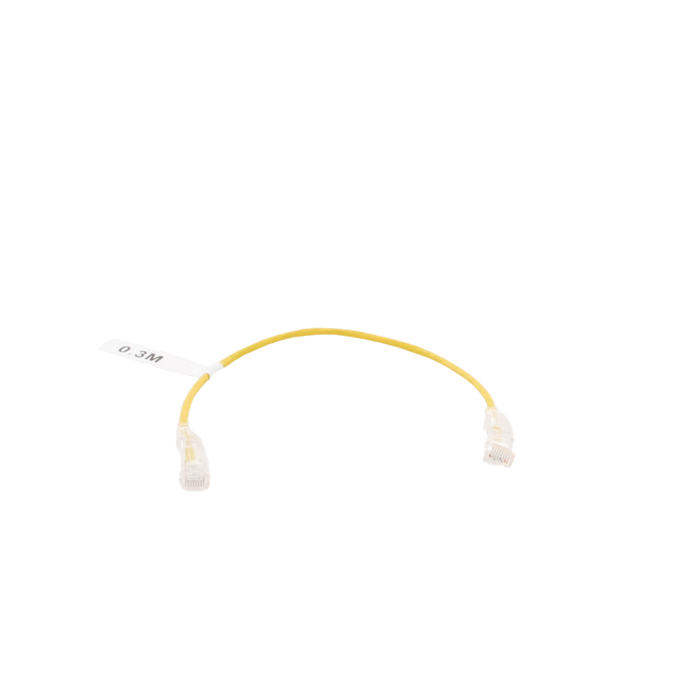 Cable de Parcheo Slim UTP Cat6 - 30 cm (11.81 Pulgadas) Amarillo Diámetro Reducido (28 AWG) - Imagen 3