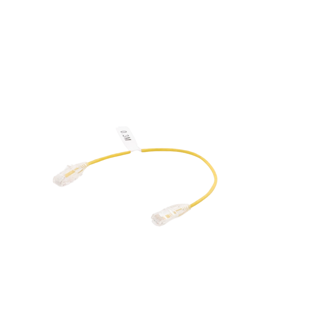 Cable de Parcheo Slim UTP Cat6 - 30 cm (11.81 Pulgadas) Amarillo Diámetro Reducido (28 AWG) - Imagen 4
