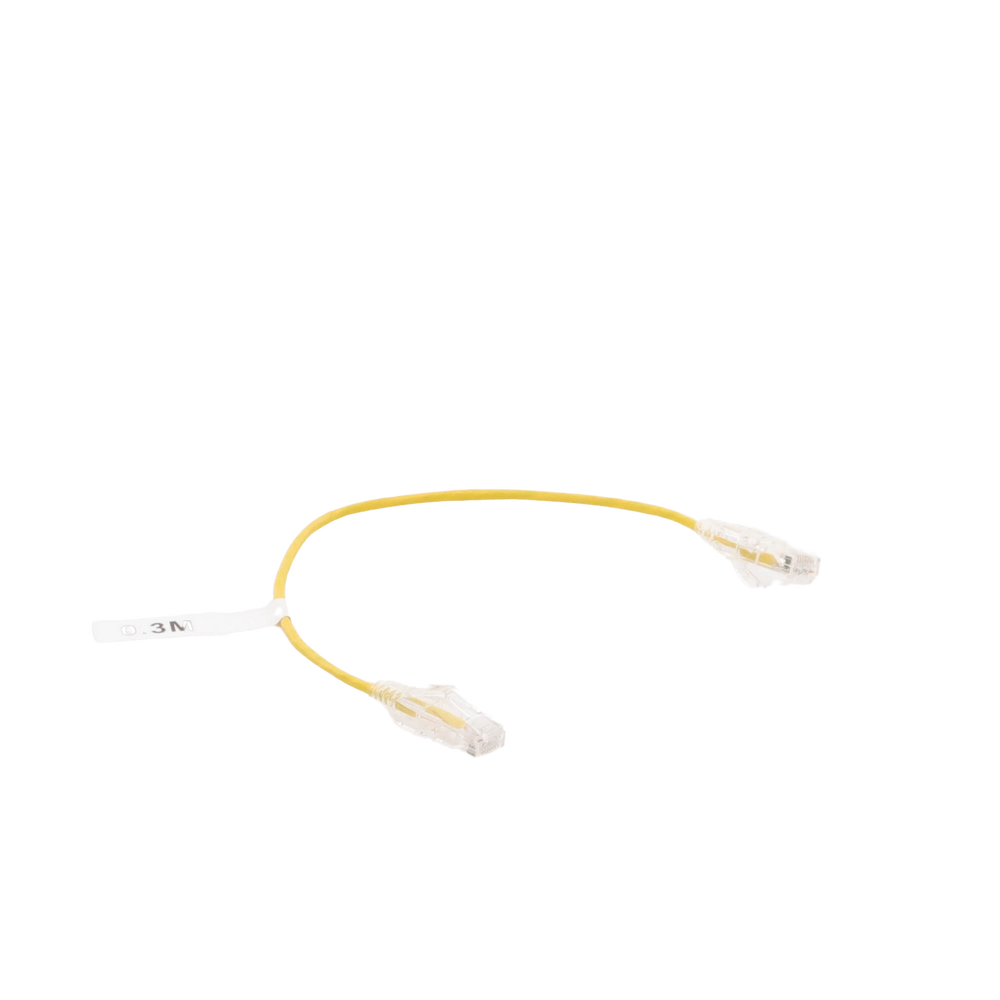 Cable de Parcheo Slim UTP Cat6 - 30 cm (11.81 Pulgadas) Amarillo Diámetro Reducido (28 AWG) - Imagen 5