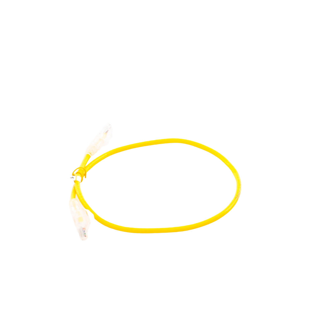 Cable de Parcheo Slim UTP Cat6A - 0.5 Metros (1.64 Pies) Amarillo, Diámetro Reducido (28 AWG) - Imagen 3