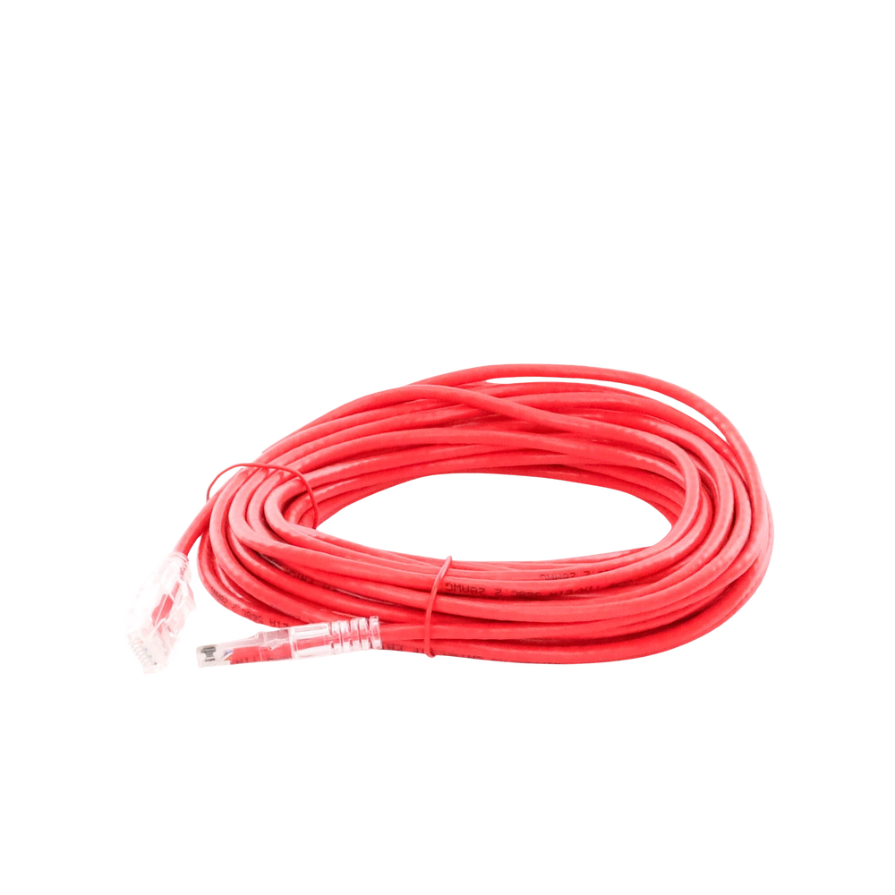 Cable de Parcheo Slim UTP Cat6A - 10 Metros (32.81 Pies) Rojo Diámetro Reducido (28 AWG) - Imagen 2