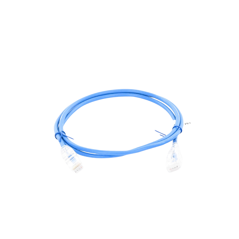Cable de Parcheo Slim UTP Cat6A - 1 Metro (3.28 Pies) Azul, Diámetro Reducido (28 AWG) - Imagen 3