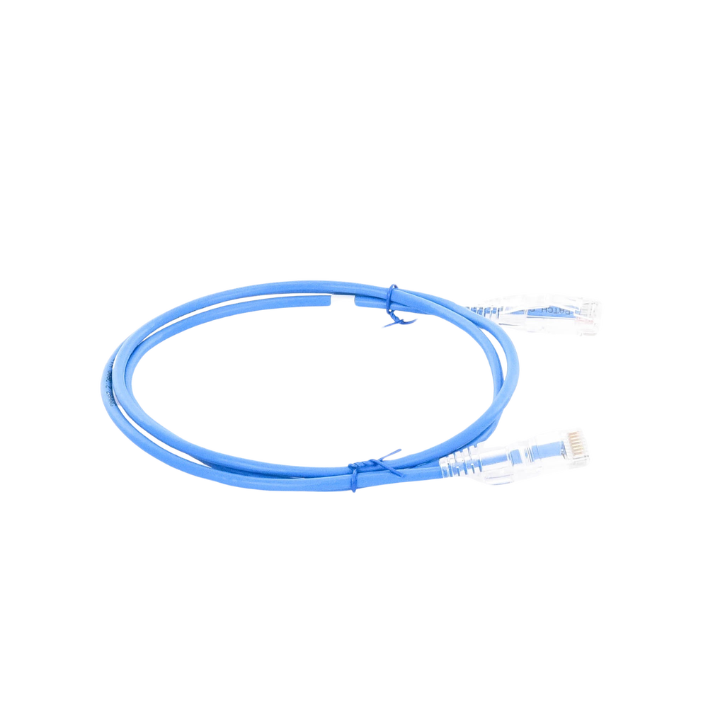 Cable de Parcheo Slim UTP Cat6A - 1 Metro (3.28 Pies) Azul, Diámetro Reducido (28 AWG) - Imagen 4