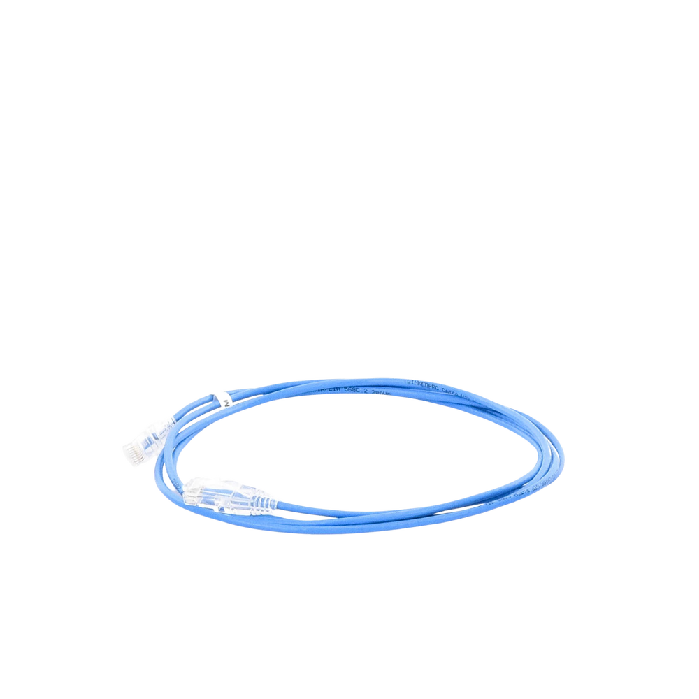 Cable de Parcheo Slim UTP Cat6A - 2 Metros (6.56 Pies) Azul, Diámetro Reducido (28 AWG) - Imagen 2