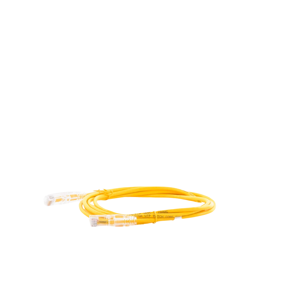 Cable de Parcheo Slim UTP Cat6A - 2 Metros (6.56 Pies) Amarillo, Diámetro Reducido (28 AWG) - Imagen 2